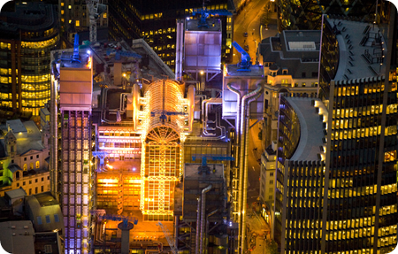 The Lloyd's Building, well-lit Jason Hawkes