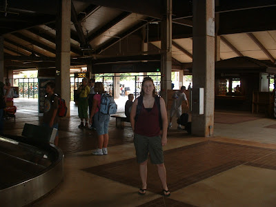 Andrea at baggage claim in the Lihue airport.