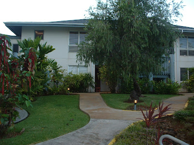 Our building.  We stayed in the top left condo.