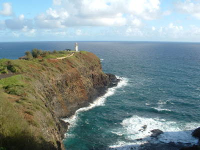 Kilauea lighthouse from afar.  Its like a postcard!
