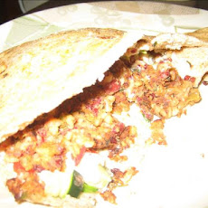 Bean and Rice Patties in Pita With Yogurt Tahini Dressing