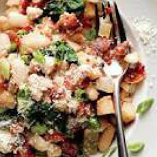 Stewed White Beans with Spinach and Bacon