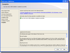 Install Summary