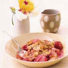 Strawberry Rhubarb Compote with Matzo Streusel Topping