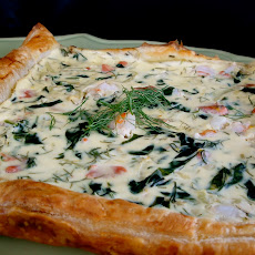Fontina, Roasted Fennel & Spinach Seafood Tart