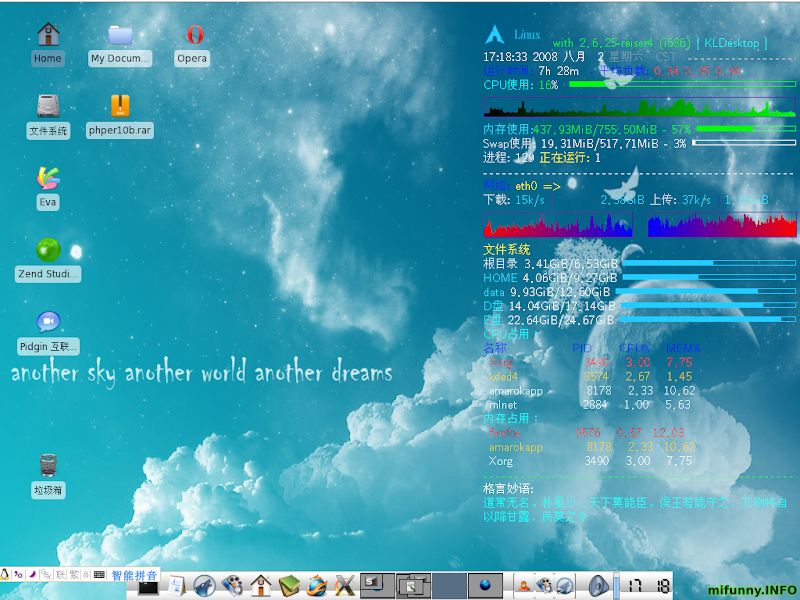 我的XFCE桌面 xfce4 conky desktop