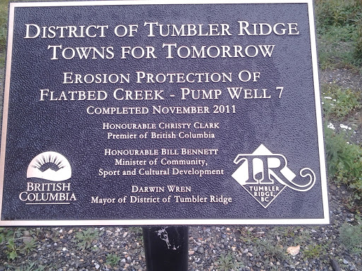 Tumbler Ridge Erosion Protection Plaque