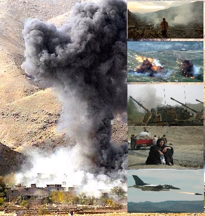 Turkey Bombs Kurdish rebels in Iraqi Kurdistan 2008