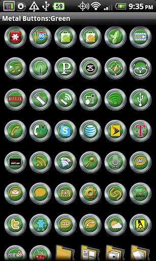 【免費個人化App】Metal Buttons:Green ADW Theme-APP點子