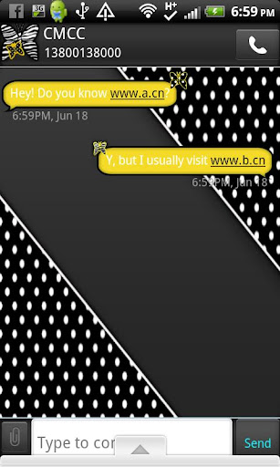 GO SMS THEME YellowPolkaDot