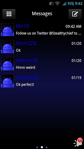 GO SMS Dark Blue Theme