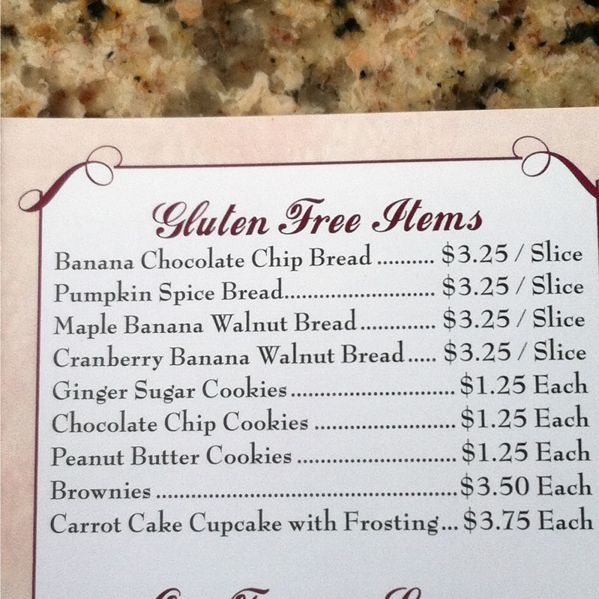 Gluten-Free at Jeannine's Bakery
