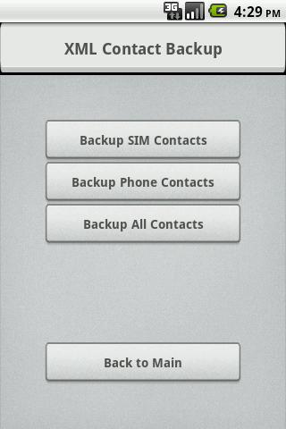 XML Contact Backup