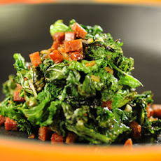 Mustard Greens & Red Pepper Chorizo Vinaigrette