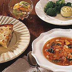 White Bean, Kale and Roasted Vegetable Soup
