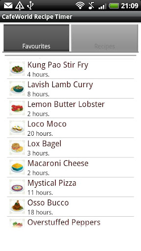 【免費休閒App】Cafe World Recipe Timer-APP點子