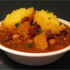 Porotos Granads with Polenta Dumplings