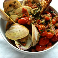 Clams with Grilled Chorizo & Charred Tomatoes