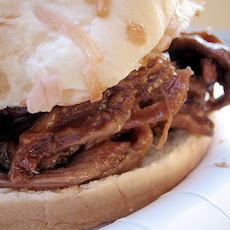 Barbecued pulled beef sandwiches
