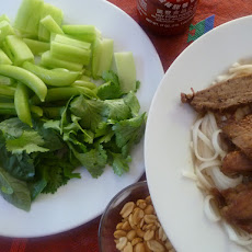Flank Steak Draped Rice Noodle Salad