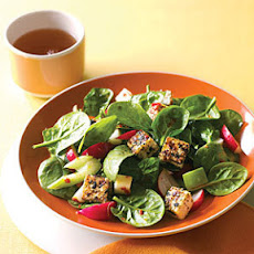 Spinach Dinner Salad with Sesame Tofu