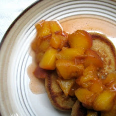 Whole Wheat Pancakes with Boozy Peaches