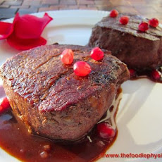 Filet Mignon with Pomegranate Dijon Sauce