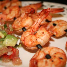 Spicy Lime Prawns Served With Tomato Avocado Salsa