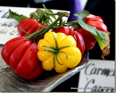 yellow and red ruffled tomatoes