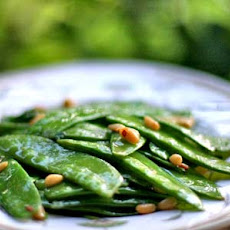 Snow Peas with Pine Nuts and Mint