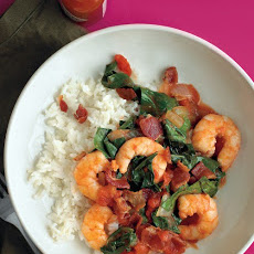 Shrimp with Bacon and Collards