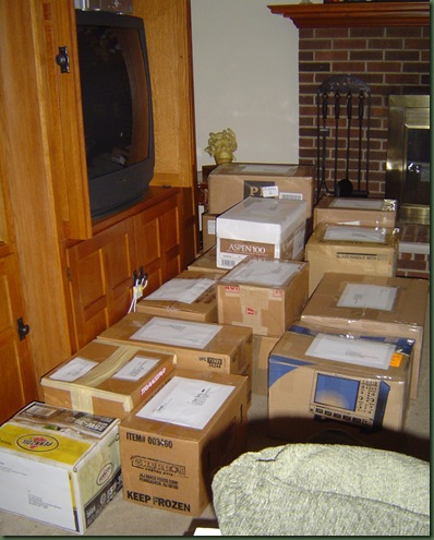 17 boxes of food and school supplies- July 2008
