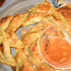 Salmon Won Tons With Ginger & Red Vinegar Dipping Sauce