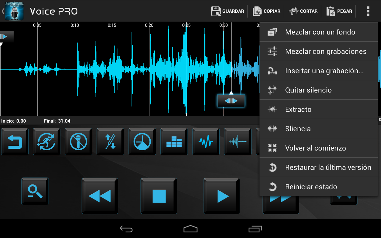 Android application Voice PRO - HQ Audio Editor screenshort