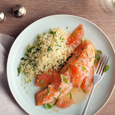 Roasted Salmon with Shallot Grapefruit Sauce