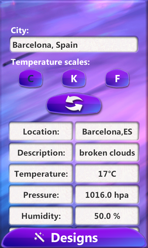 Android application Waterfall Clock Weather Widget screenshort