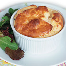 Goat Cheese, Sun-Dried Tomato, and Roasted Garlic Souffles
