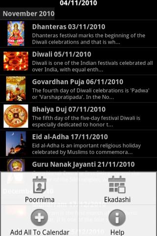 Indian Festival Calendar