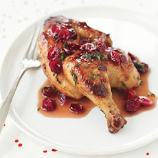 Cornish Game Hen with Double-Cranberry and Thyme Sauce