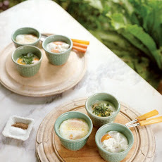 Baked Eggs with Bacon, Cheese, and Herbs