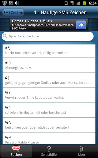 SMS Zeichen Abkürzungen Free