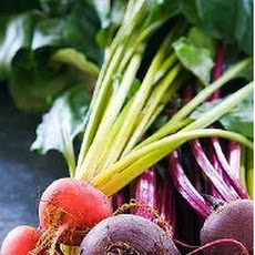 Roasted Beet and Beet Tops Salad