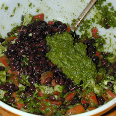 Chimichurri Sauce with Black Beans and Lentils