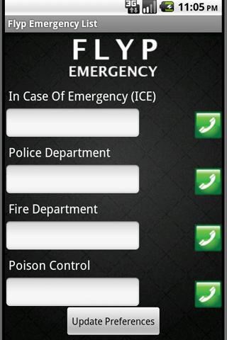 Flyp Emergency List