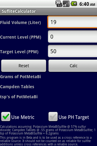 Sulfite Sulfate Calculator