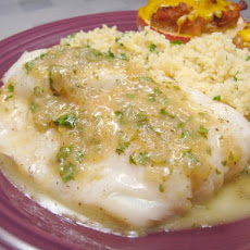 Grilled Fish  With Garlic, White Wine and Butter Sauce