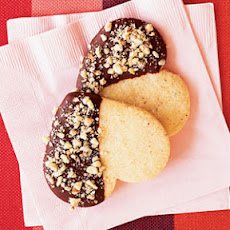 Chocolate-Dipped Hazelnut Shortbread Hearts