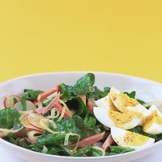 Spinach Salad with Ham and Egg