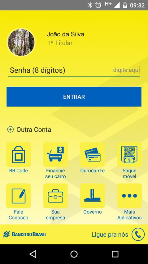 Android application Banco do Brasil screenshort