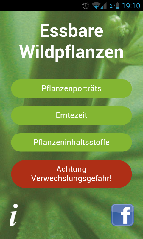 Android application Essbare Wildpflanzen screenshort